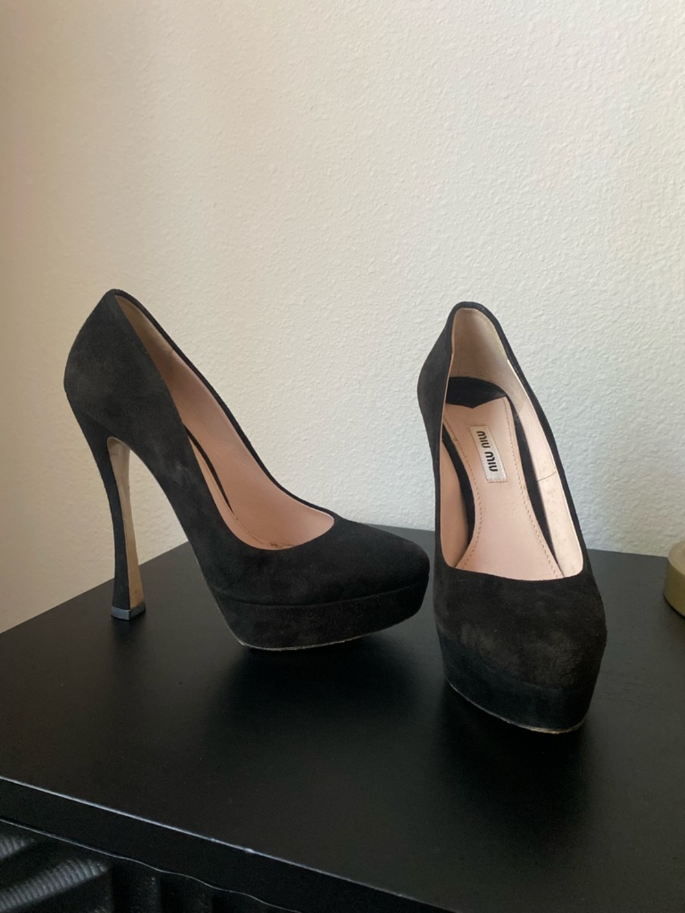 Miu Miu Black Suede Heels